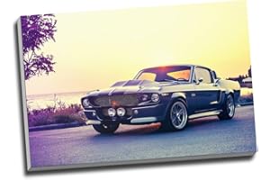 PANTHER PRINT Lienzo decorativo para pared, diseño clásico de Ford Mustang Gt500 Eleanor, tamaño A1, 76,2 cm x 50,8 cm