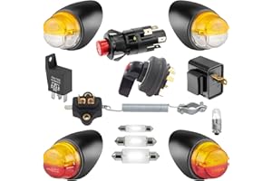 ‎FKSTRAILER FKSTRAILER Oldtimer Traktor Set Zweikreis-Blinkerschaltung Leuchtensatz + Warnblinkschalter + Blinkerschalter 21-teilig