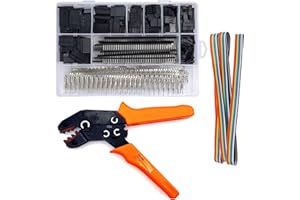 JZK Dupont Pince à Sertir à Cliquet SN-28B Pinces avec Dupont Homme Femme épingle Kit de Connecteurs Broche 2.54mm Embouts Assortis Câble Plat à Douille Outil de Sertissage