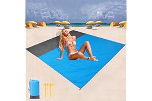 Gigmeta Tapis de Plage Imperméable 210 x 200 cm, Portable Couverture de Plage, Couverture Pique Niques imperméable, pour Les Voyages, Le Camping, la randonnée,Vacances, etc.