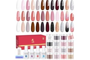 ‎LAVENDER VIOLETS Lavender Violets Dip Pulver 20 Pcs Dipping Powder System French Nagel Starter Kit weiß rosa gold Splitter Acryl Puder Nail Farbe für Maniküre Nail Art mit Base & Top Coat, Aktivator Brush Saver M960