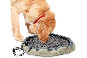 NeuWee Tapis de Fouille Chien Snuffle Mat, Tapis Snuffle Chien Pliable, Lavable Tapis éducateurs pour Chiens Alimentation Lente Jouet Tapis Reniflant de L'Entraînement, Gris