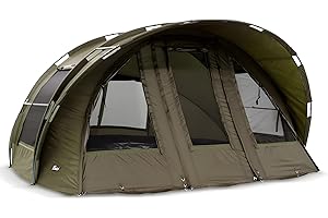 Tenda da pesca Lucx® Leopard XXL Bivvy per 2, 3 o 4 persone, tenda da pesca alla carpa a cupola per 2, 3 o 4 persone, tenda da pesca a cupola da 10.000 mm