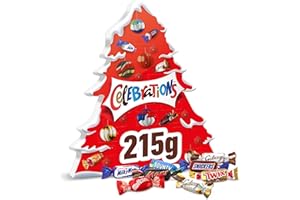 BOUNTY Celebrations Chocolate Advent Calendar 215g, Assorted Chocolates Gift Box Filled With Mini Chocolate Bars & Biscuits
