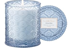 LA JOLÍE MUSE LA JOLIE MUSE Candela Profumata Citrus Mint, Candele per la Casa, Candela agli Agrumi per Donne, 6 oz, Regali di Candele per Donne e Uomini, 40 Ore di Bruciatura