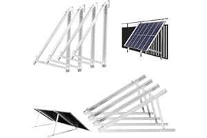BENY Staffe Pannelli Fotovoltaici 120 cm/ 47,3 Pollici, Angolo Regolabile 0-90°, Staffa per Moduli Solari per Tetti Piani, Giardini e Balconi (2 Coppie)