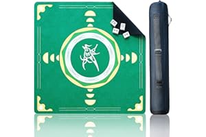 ZIRUU Square Mahjong Mat Table Board Anti-slip Desktop Cushion Card Game Pad for Mahjong Accessories, Retro, Dice Table Cloth, Tile Games Mat in Green