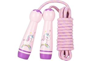 Auidy_6TXD Springseil Kinder, Verstellbare Kinder Springseil Länge Einstellbar Springseil Cartoon Verstellbare Seilspringen Kinder Rope Skipping Seil Kinder für 4-12 Jahre Kinder Jungen Mädchen, 2.6 M