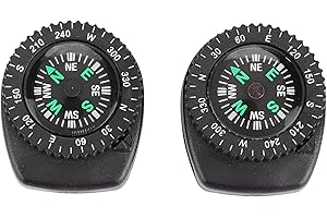 fasient 2Pcs Watch Compass, Portable Wrist Compass Outdoor Navigation Device for Camping Hiking Boating Survival