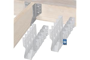 KOTARBAU® 10 x Soportes galvanizados para vigas 50 mm, Soporte para vigas tipo A, Conector de vigas resistente, Soportes de vigas de madera, Conectores de postes, Zapato de anclaje interior para vigas