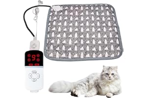 BORDEAG Tapis Chauffant Chien Chat, Coussin Chauffant Électrique Pour Animaux, Couverture Chauffante Électrique Coussin Chauffant Pour Animaux De Compagnie Anti-Mordant Imperméable Avec Température Réglable