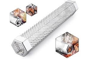 TINMIX Pellet Smoker Tube zum Grillen, 30.5 cm Premium Edelstahl BBQ Holz Pellet Tube für Gas Holzkohle Elektrogrill oder Smoker, Sechskant