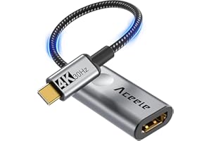 Aceele Adattatore da USB C a HDMI 4K compatibile con Thunderbolt 3/4, convertitore da Tipo C a HDMI per MacBook Pro/Air 2021 M1, iMac, iPad Pro/Air, Surface Go/Pro, HP Spectre 13 e altri