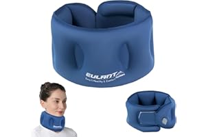 EULANT Nadmuchiwana poduszka podróżna do podparcia szyi, nadmuchiwana poduszka pod szyję do samolotów/siedzenia / biura, miękki kołnierz szyjny dla utrzymania stabilności i wyrównania kręgów,