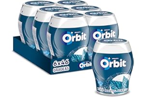 Orbit Bote de Chicles Sin Azúcar Sabor Mentol Fuerte, Intenso y de Larga Duración en formato Gragea (6 x 46 chicles)