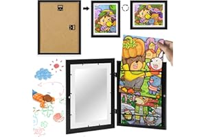 MEISHANG Marco para Dibujos Niños Apertura Frontal,Marco de Almacenamiento para Niños A4,Marco Dibujos Infantiles Cambiar,Marco de Fotos para Dibujos Niños,Marco de Arte para Niños,Marco Fotos Apertura Frontal