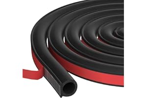 Symyda Automotive Weather Stripping Car Door Seal, D-Shape Car Door Rubber Seal Strip, Universal Self Adhesive Auto Car Door Weather Stripping,for Car Window and Cover Trunk(10 * 10mm,3.05M/10Ft)