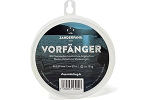 ‎ZANDERFANG Zanderfang - Fluorocarbon Vorfach Angel-Schnur für Zander, Barsch, Forelle, Hecht – Vorfach-Schnur Vorfänger – von 0,32mm bis 1mm - 50m