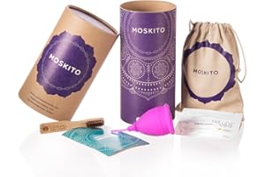 ‎LUMUNU Deluxe Menstruationstasse Moskito aus medizinischem Silikon, Menstruationskappe inkl. Natur Reinigungsbürste, Beutel & Geschenkbox (Größe B), von Venize