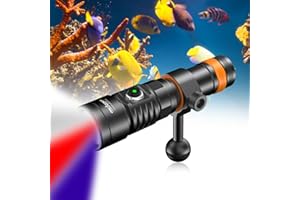 ORCATORCH D710V MK2 Lampe de Plongée 3 Couleurs(Blanc+UV+Rouge),2300 Lumens Vidéo de Plongée,Faisceau Large 120°,Étanche IP68/150m pour Photo et Vidéo sous-Marines, Plongée de Nuit et sur Épave