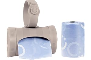 Ubbi - Dispensador retráctil de bolsas para viajes de bebé, accesorio para bolsa de pañales imprescindible para recién nacidos, accesorio útil para bebé, color gris pardo