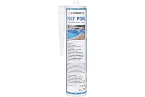 Everglue Poly Pool 1K MS Polymer Colle de montage pour collage et étanchéité, utilisable sous l'eau, sans silicone, résistante aux UV, reste élastique en permanence transparente