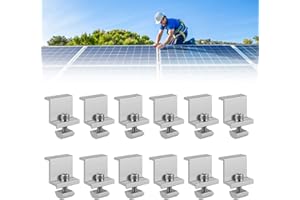 RHINOCEROSDANCE Soporte para Módulo Solar Terminal Kit 12 Piezas Panel Solar Ajustable Soportes Z Para Panel Solar Soporte Panel Solar Autocaravana (35 mm)