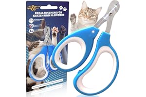 JOY & EMOTION® SUPER KRALLENSCHERE KATZEN, Hunde & Kleintiere | Präzise & Sichere Katzennagelschere für Anfänger | Ergonomisch & Handlich | Rostfreier Stahl, Scharfe Klingen | Profi Krallenpflege