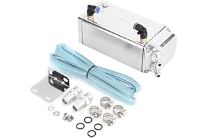 01 02 015 Réservoir de récupération d'huile, boîte de récupération d'huile carrée en Aluminium Durable pour collecter la Vapeur d'huile pour Les Accessoires modifiés par Voiture(Argent)