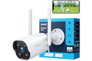 GNCC Camara Vigilancia WiFi Exterior 2K Camaras Vigilancia Domicilio WiFi con Visión Nocturna, Alarma Detección Movimiento, G