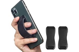 Smartify® Handyfingerhalter Leder | Ergonomische Handy Fingerhalterung Zweier-Set | Flexibel und Zusammenklappbar | Premium Handygriff für Rückseite | Smartphone Halterung für iPhone und Samsung