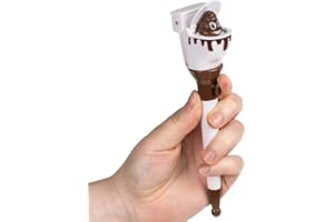 Mister Curiosities Stylo caca dans les toilettes - Crotte surprise dans la cuvette des WC - Gadget émoticône amusant pour trousse d'école et bureau
