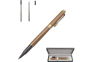 Accod Classic Business Metall-Kugelschreiber Signature Pen Tintenroller Gelschreiber High-End-Geschenkbox mit zwei baren Minen für Büro, Familie und Geschäftspartner (Orange)
