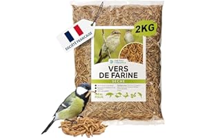 Detox Organica-vers de Farine séchés, 2kg Correspond à 13000ml, Friandises pour Oiseaux, Poissons, Tortues, Hérissons, Rongeurs et Reptiles