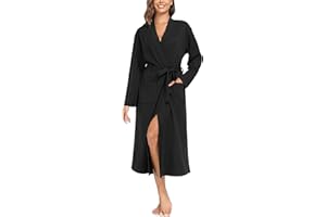 Sopesil Women Dressing Gown Waffle Full-Length Robe Lightweight Luxury Bathrobes Soft Loungewear Sleepwear Spa and Hotel for All Year S-XXL