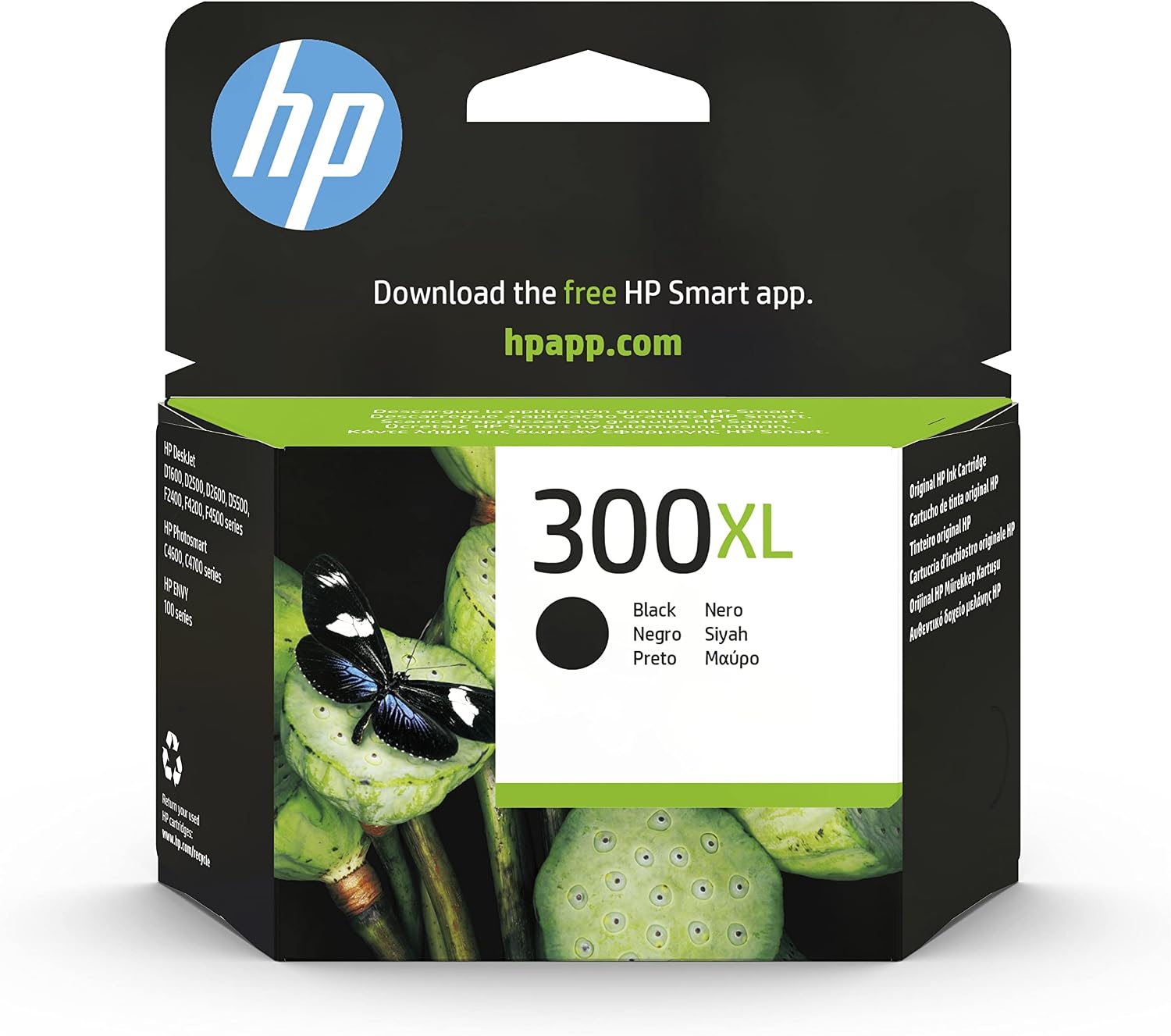 HP CC641EE 300XL High Yield Original Ink Cartridge, Black, Single Pack