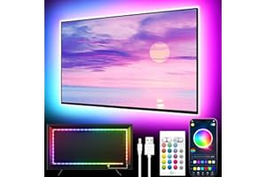 GIPOYENT LED-Leuchten für TV, 5M LED TV-Hintergrundbeleuchtung, für 45-75 Zoll TV, Musik Sync LED TV-Licht mit Bluetooth-Funktion - RGB-Farbwechsel-Lichtstreifen für Heimkino (16.4FT for 45"-75" TV)