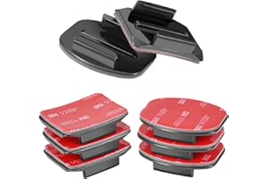 Tibeoyad Go pro supporto adesivo, supporto adesivo piatto curvo, adesivo per casco, supporto per casco in colla, compatibile con Go pro Hero 10, 9, 8, 7, 6, 5, 4