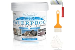 NIUB Sigillante Impermeabile Liquido, Guaina Liquida Impermeabilizzante, Rivestimento Impermeabile Definitivo, Impermeabilizzante Trasparente, Sigillante Isolante Impermeabile 1KG