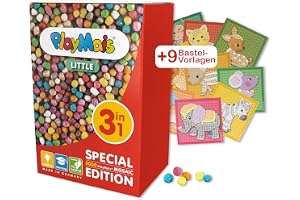 PlayMais Little 3-i-1 för barn från 3 år – motorikleksak med 5 000 PlayMais och mallar – Främjar kreativitet och finmotorik.