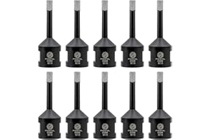 FOCSTOL Brocas Diamante para Porcelanico - 10 piezas 6mm Broca Corona Diamante para Gres Porcelánico Mármol Granito M14 Rosca para Amoladora Angular