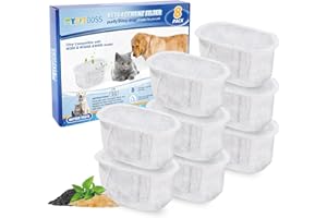 MyfatBOSS 8 Stück filter katzentrinkbrunnen kompatibel mit Wopet 2L katzenbrunnen, Katzenbrunnen filter für W300 W500 Wasserspender für Katze und Hunde Trinkbrunnen Filter