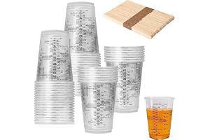 OUTALIZ Set med 50 engångsmätmuggar i epoxiharts, 240 ml, för vätskor, hartsblandning, färg, pigment (återanvändbara)