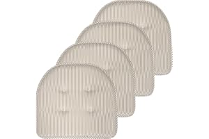 Sweet Home Collection Juego de 4 Cojines de Espuma viscoelástica Antideslizantes para Silla, Respaldo de Goma, 43,2 x 40,6 cm, Color Gris Topo