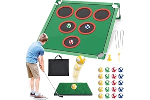 Mostop Golf Game Play Set - Hinterhof Cornhole Spiel umfasst Putting Mat, 20 klebrige Bälle, 6 Loch Abdeckungen, Tragetasche - Golf Ziel Yard Spiele für Junge Erwachsene Golfer Väter Indoor Outdoor