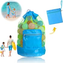 Borsa Porta Giochi Spiaggia Grande e Pieghevole, Borsa a Rete da Spiaggia Riutilizzabile per Bambini per Sabbia, Nuoto, Piscina e Viaggi, Ideale per Il Deposito dei Giocattoli (rosa