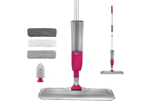 Kleeneze® KL081810EU7 Deep Clean 4 in 1 Spray Mop with Grout Brush Attachment | 300 ml Refillable Spray Tank | 120 cm Handle | 3 Multifunctional Cleaning Pads Included