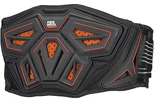 KEMIMOTO Cintura renale per moto, uomo e donna, antivento e traspirante, protezione renale, nero e rosso, con struttura stabile