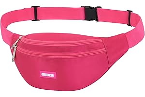 GERIINEER Bumbags and Fanny Packs for Women Ladies Men Kids Waterproof Bum Waist Bag with Bilateral Adjustment Belt 4 Zip Pockets for Hiking Travel Outdoor Activities