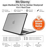 McStorey MacBook Pro 16.2 İn&ccedil; Kılıf A2485 A2780 A2991 A3403 A3186 A3428 A3429 Uyumlu Rugged Armor Shockproof TPU Bumper Sert 